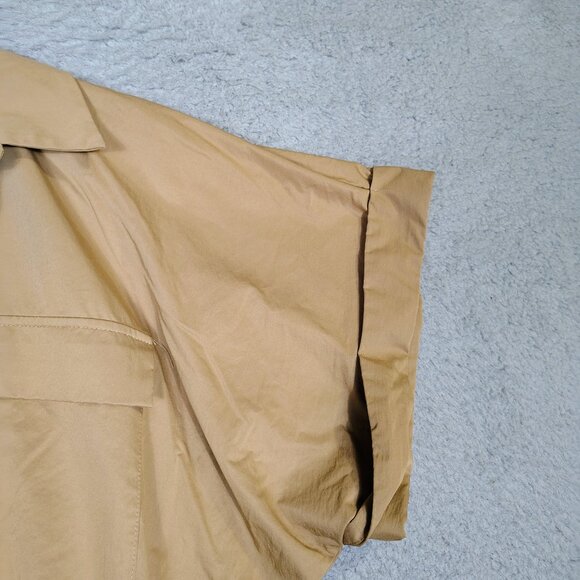 Abercrombie & Fitch Maxi Dress Women's XL Tan Elastic Waist Short Sleeve Utility - Picture 6 of 12
